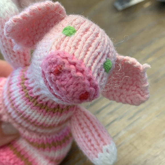 Blabla pig  Plush Doll Rattle Baby Lovey Toy Bla Bla Stripes Pink Cr… - Picture 3 of 5